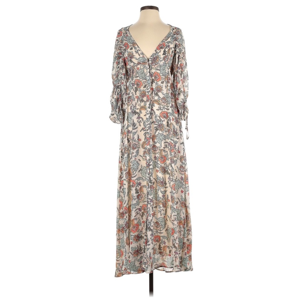 Free People Earthfolk Maxi Dress in Tea Combo Size XS